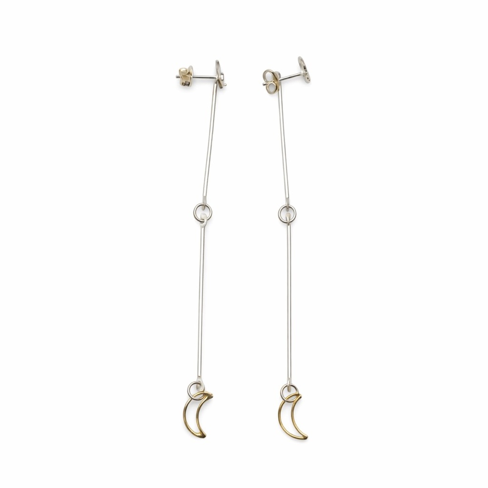 Moon and Star Charm Earrings